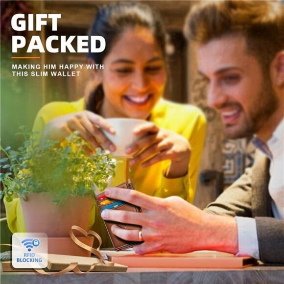 BULLIANT Slim Wallet Men Genuine Leather Front Pocket RFID Blocking Money Clip - Picture 7 of 8